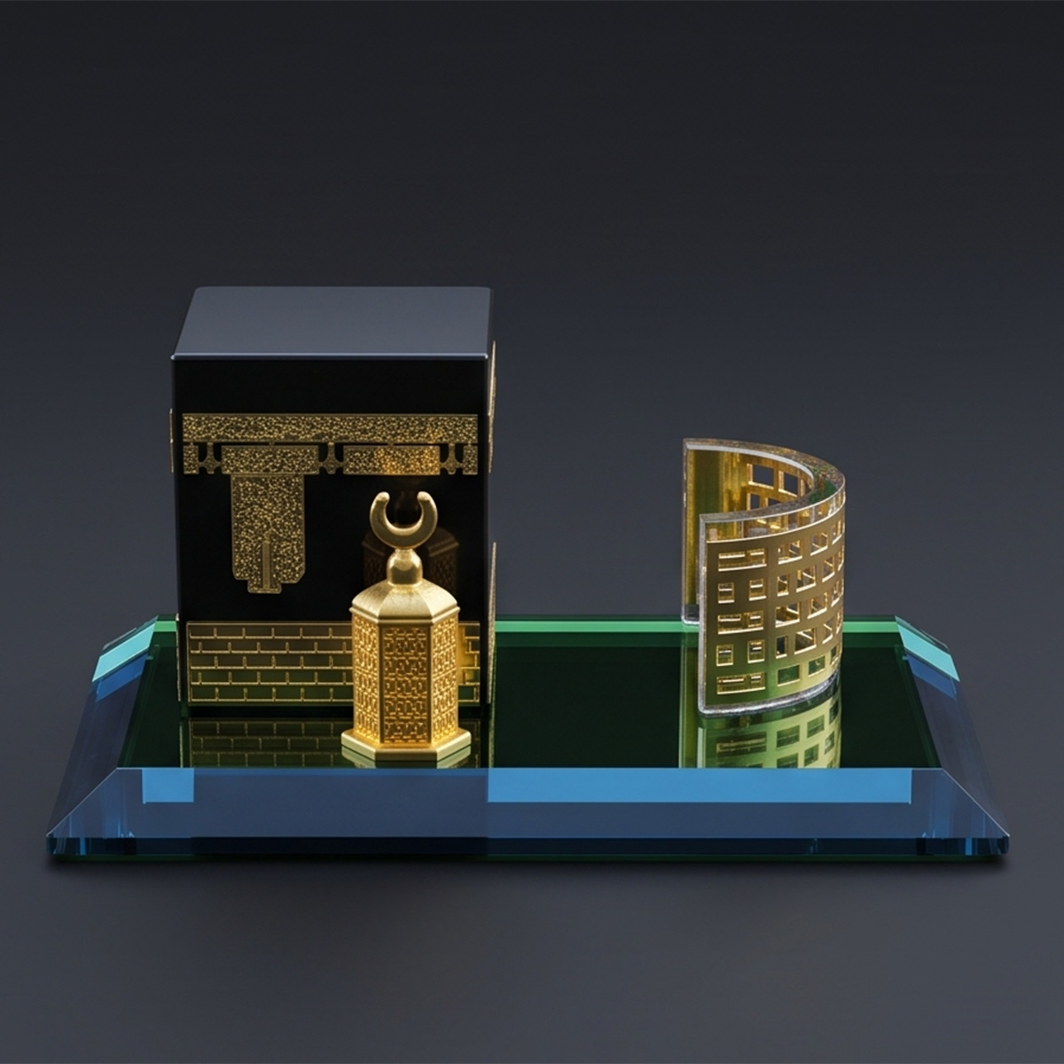 Makkah & Madinah Crystal Memorial Display