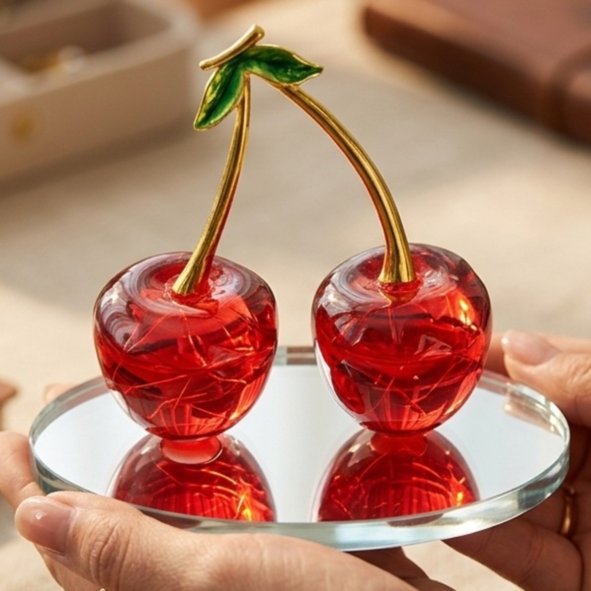 Crystal Cherry Ornament