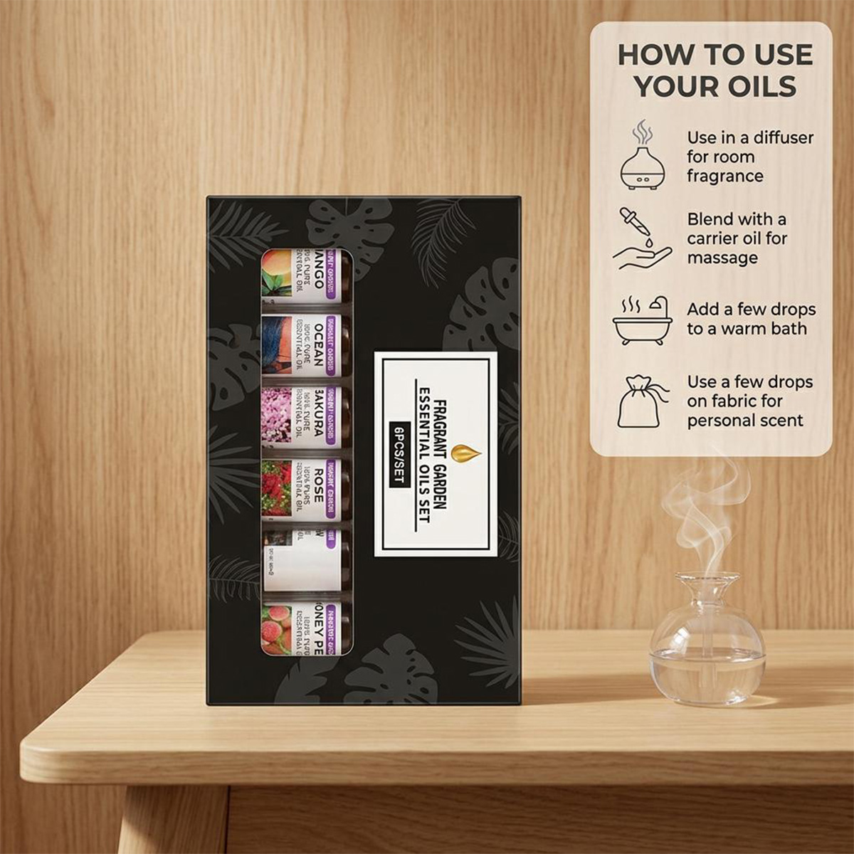 Fragrant Garden Essential Oils 6 Pieces Set