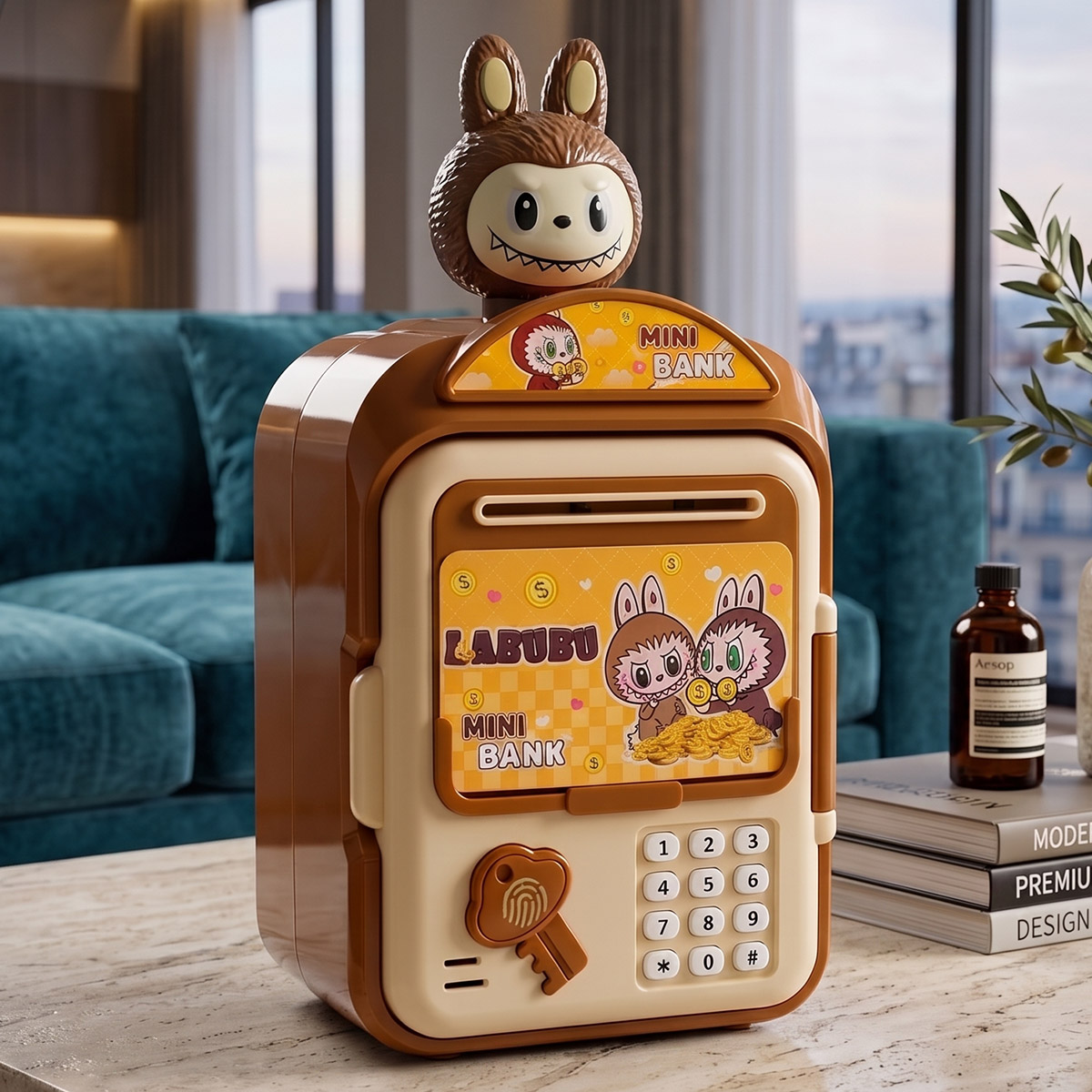 Labubu Mini Money Bank with Number Lock
