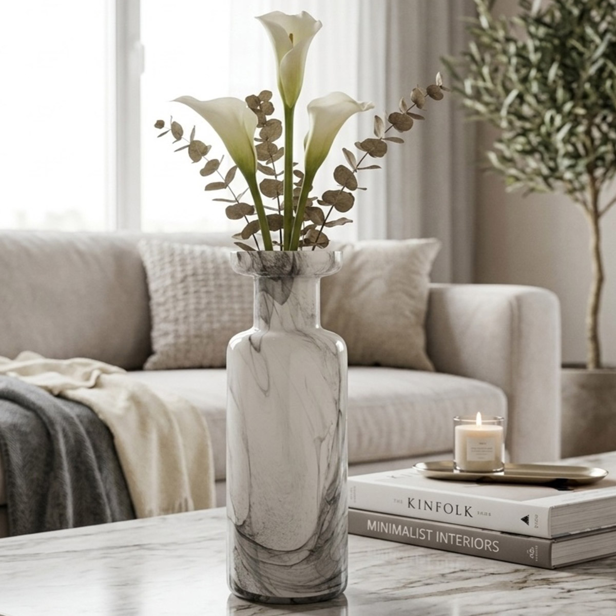Marble Effect Glass Vase | Home Decor | Flowers & Plant Pots | Vases Marble Effect Glass Vase | Home Decor | Flowers & Plant Pots | Vases