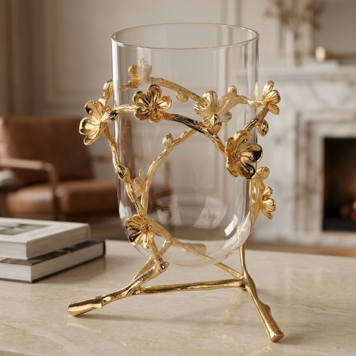 Flower Vase For Decoration With Metal