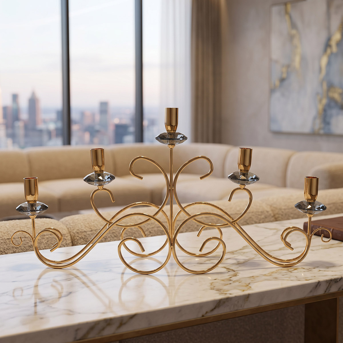 5 Arm Metal Candle Holder