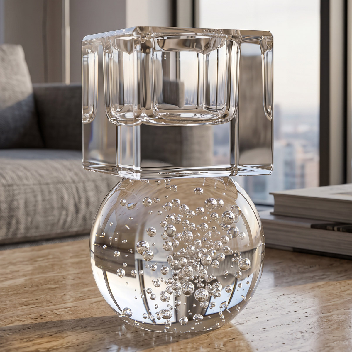 Crystal Bubble Candle Holder