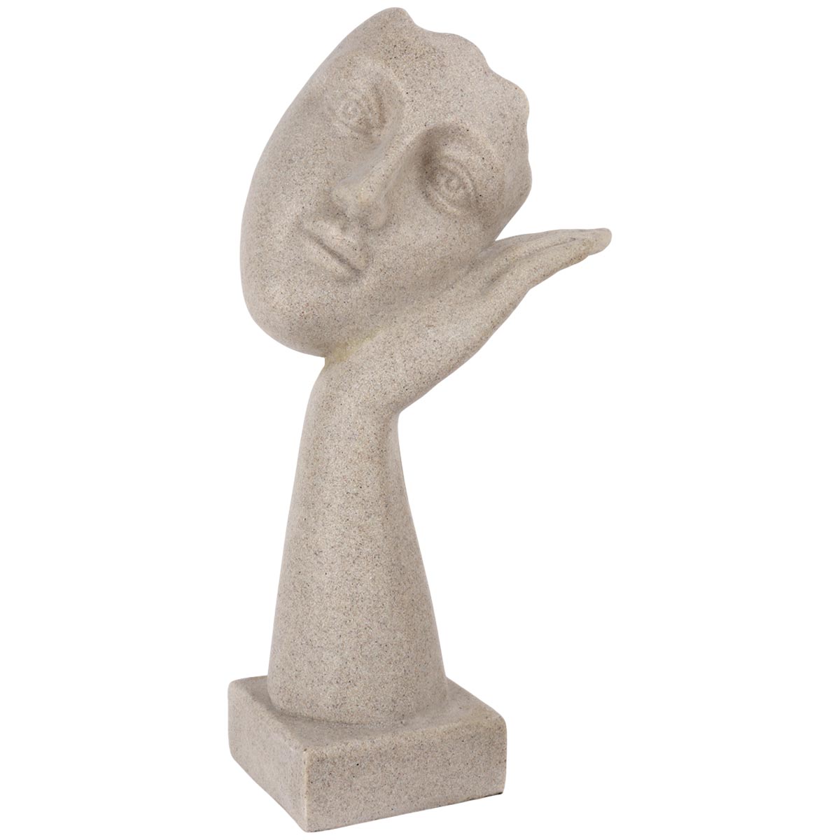 Human Face Resting On Hand Decorative Figure