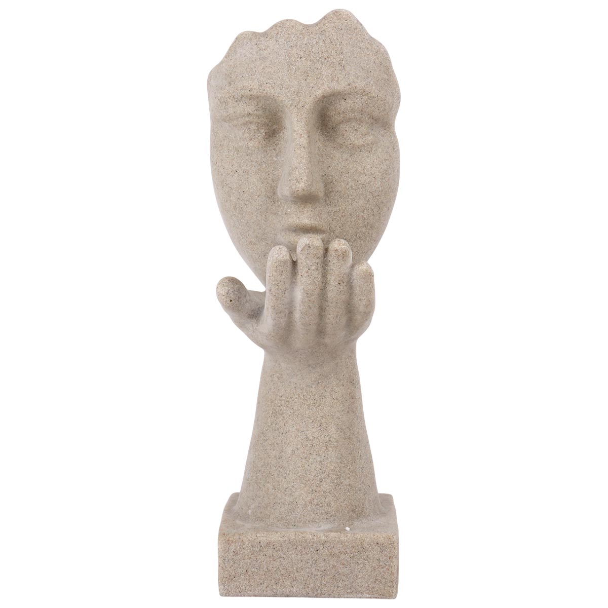 Human Face Resting On Hand Decorative Figure 842