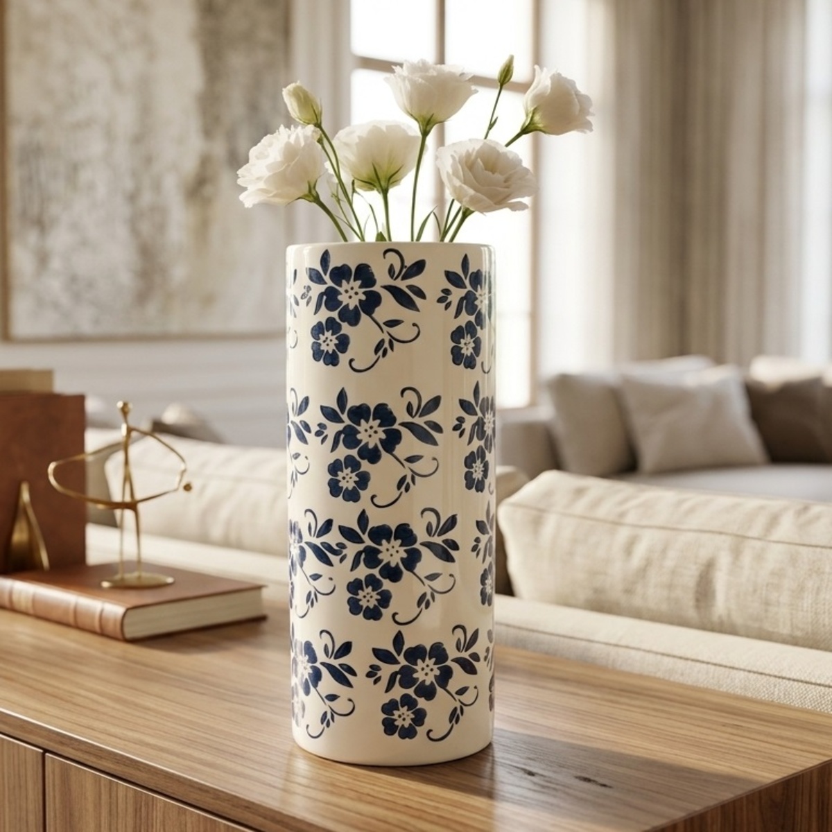 Ceramic Vase Floral Pattern