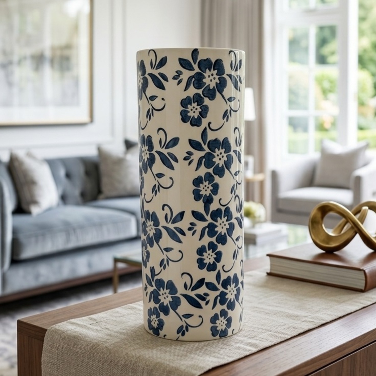 Ceramic Vase Floral Pattern