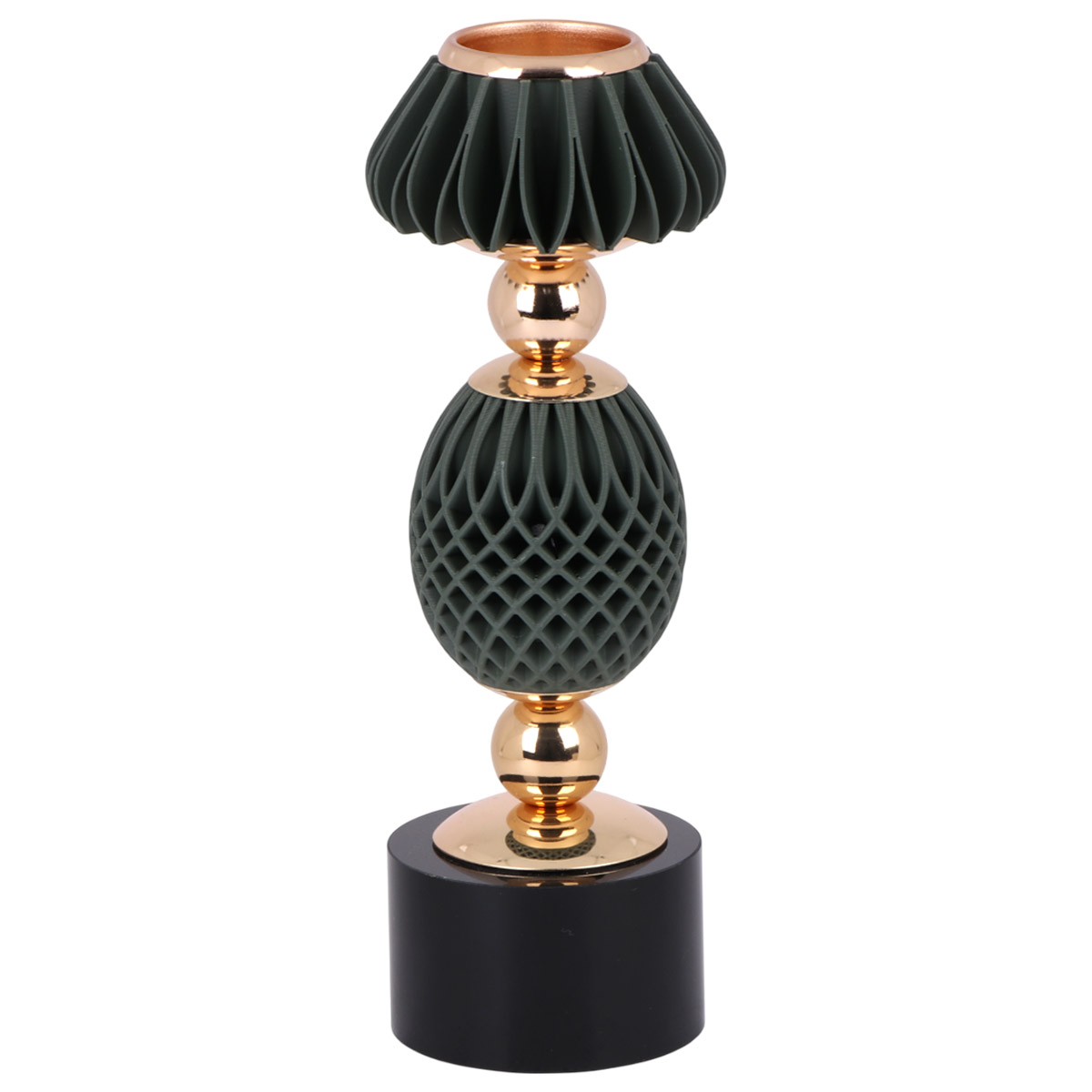 Decorative Candle Holder Green and Golden