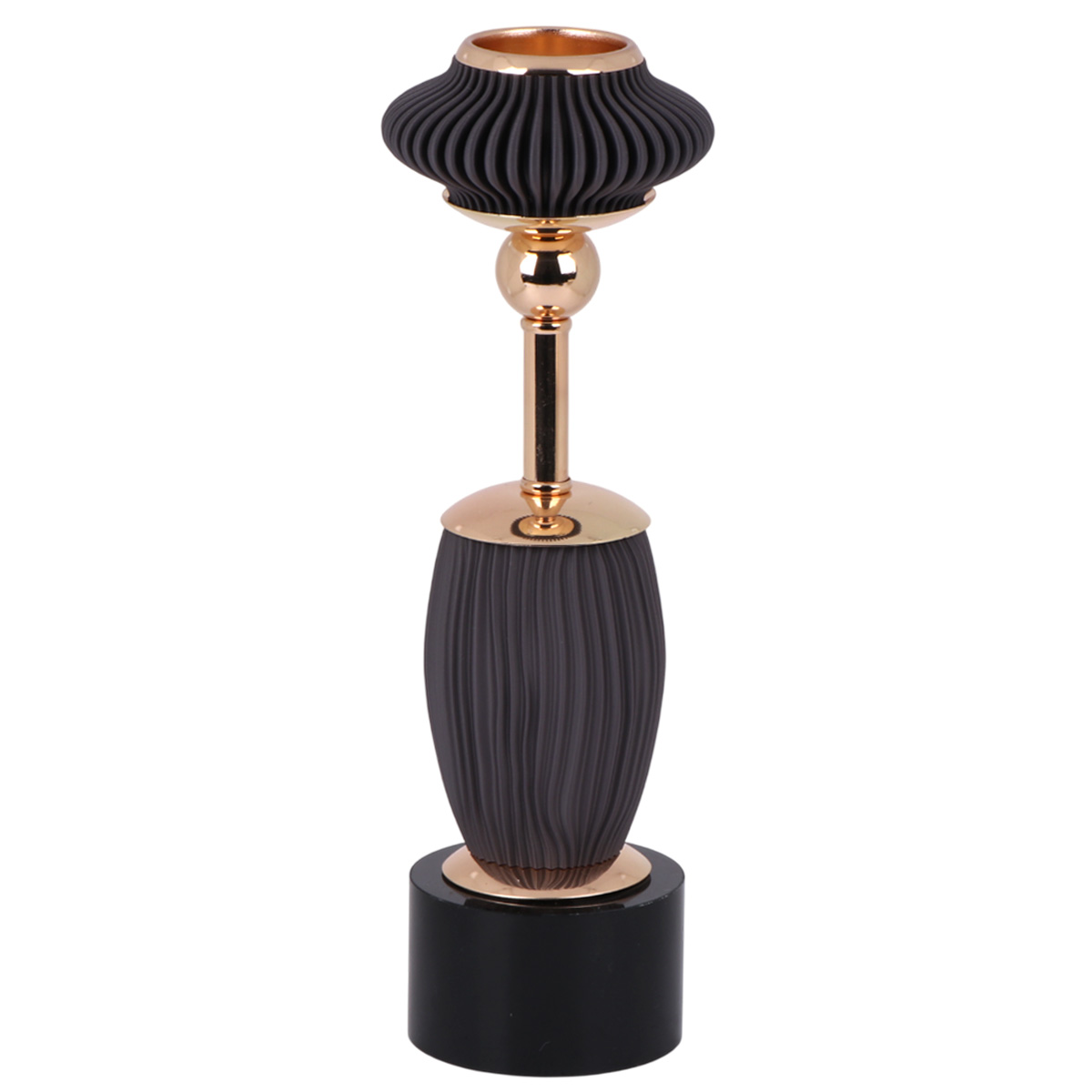 Decorative Candle Holder Black and Golden