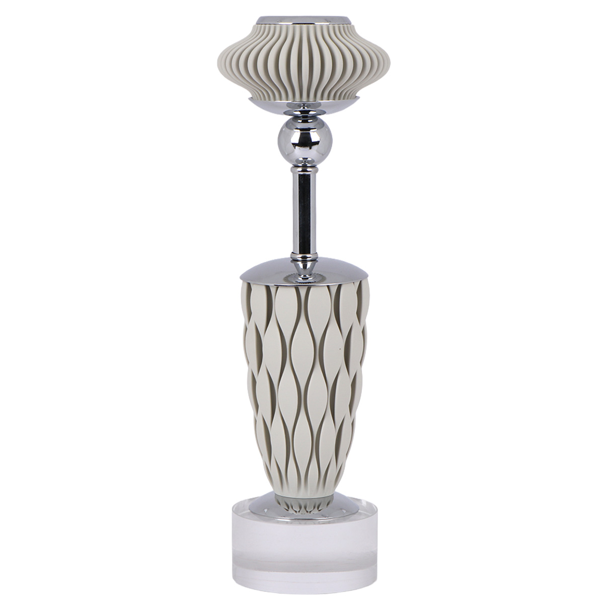Decorative Candle Holder Silver And Beige