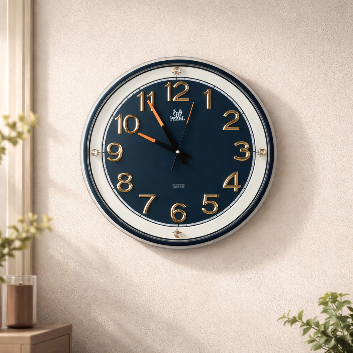 Wall Clock Pearl Dark Blue