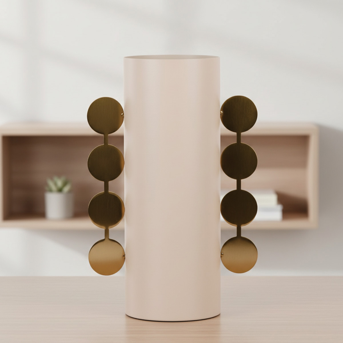 Modern Vase with Brass Accents