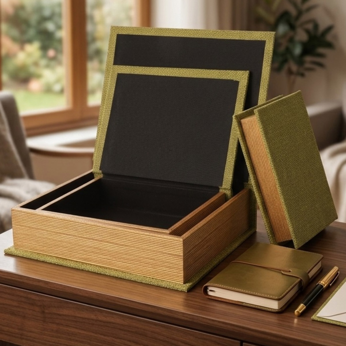 Wooden Book Style Storage Box | Home Decor | Shelves & Organizers