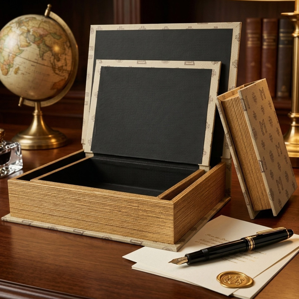 Wooden Book Style Storage Box | Home Decor | Shelves & Organizers