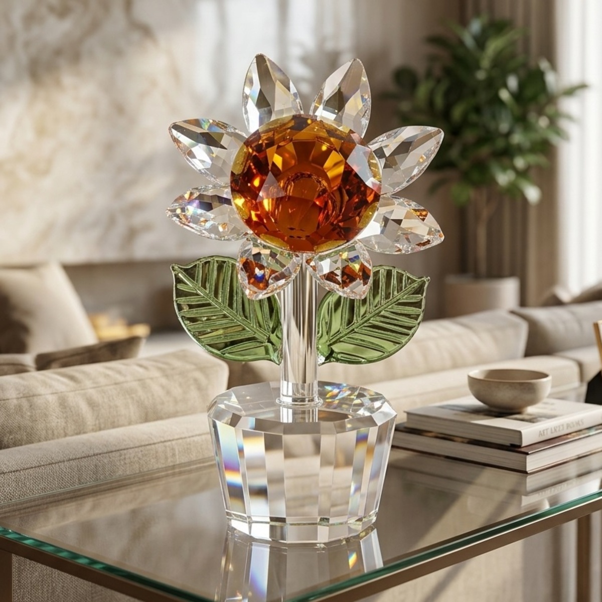 Sunflower Crystal Figurine