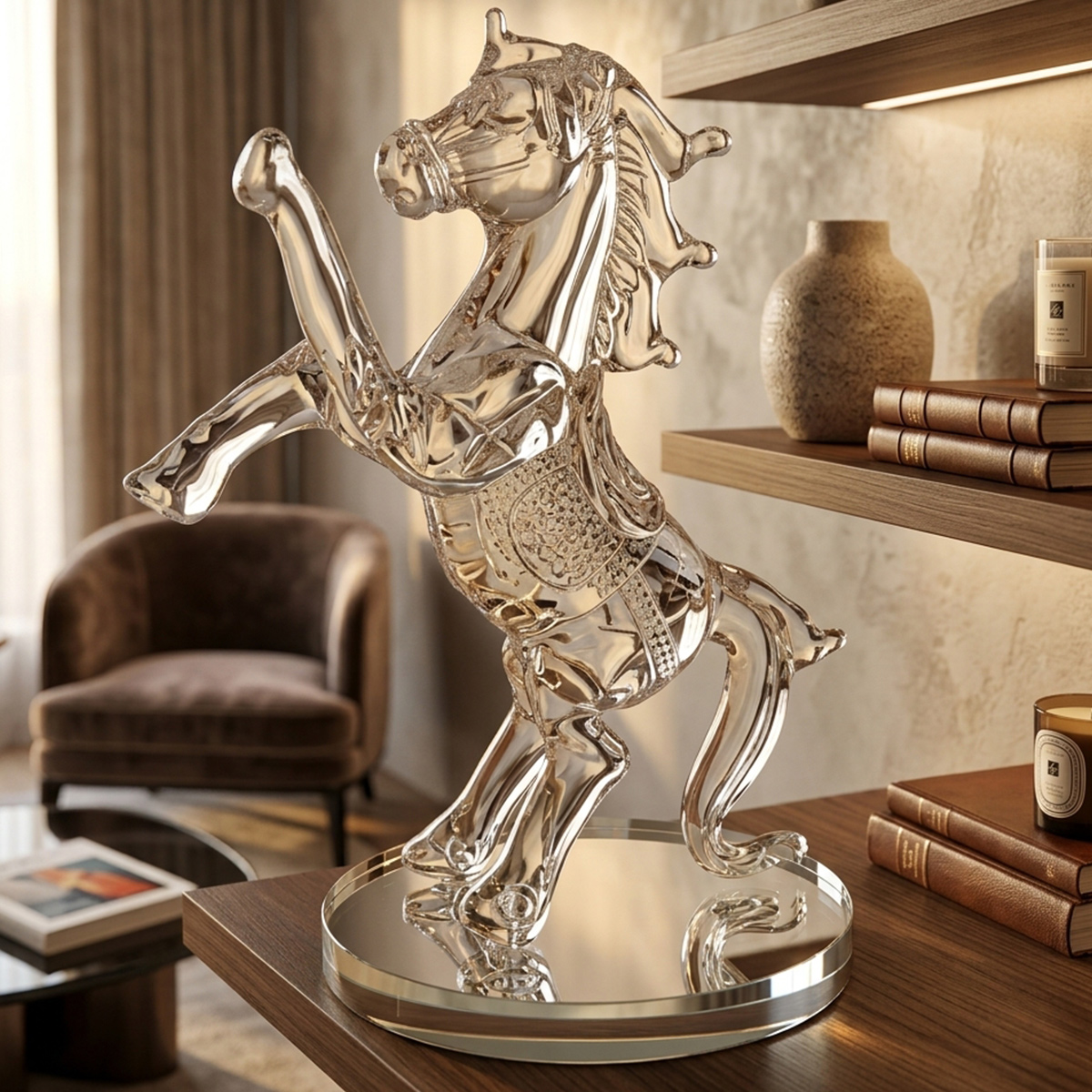 Horse Crystal Figurine