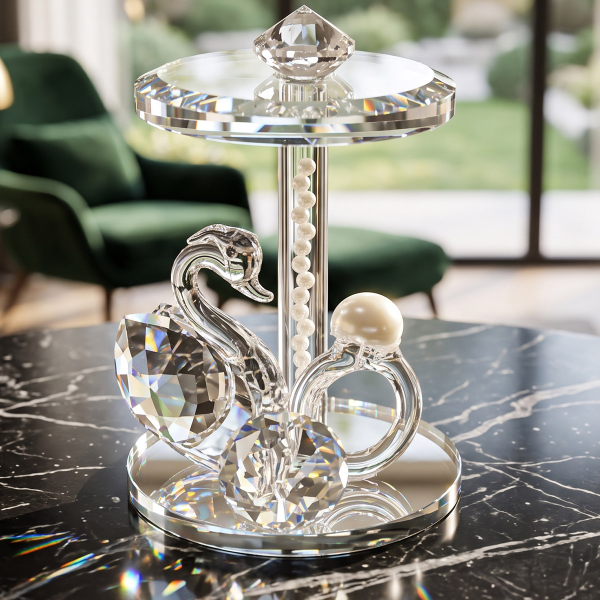 Crystal Swan Ornament