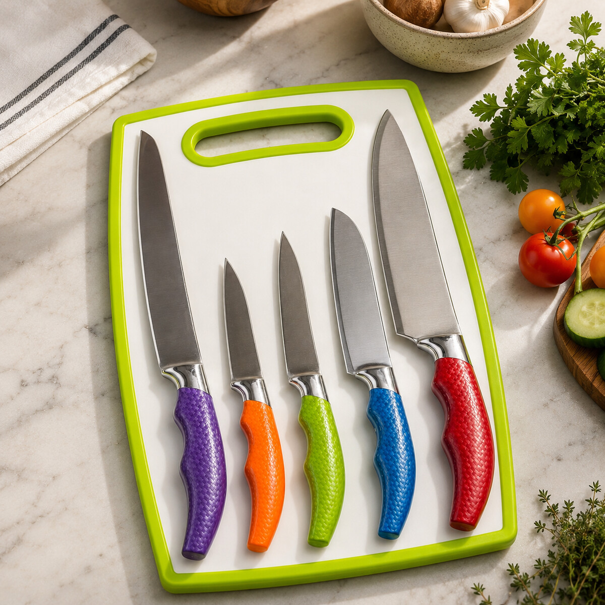 Colorful Kitchen Knife Set 6 Pieces