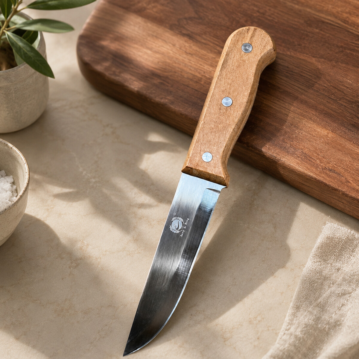 Kitchen Knife with Wooden Handle