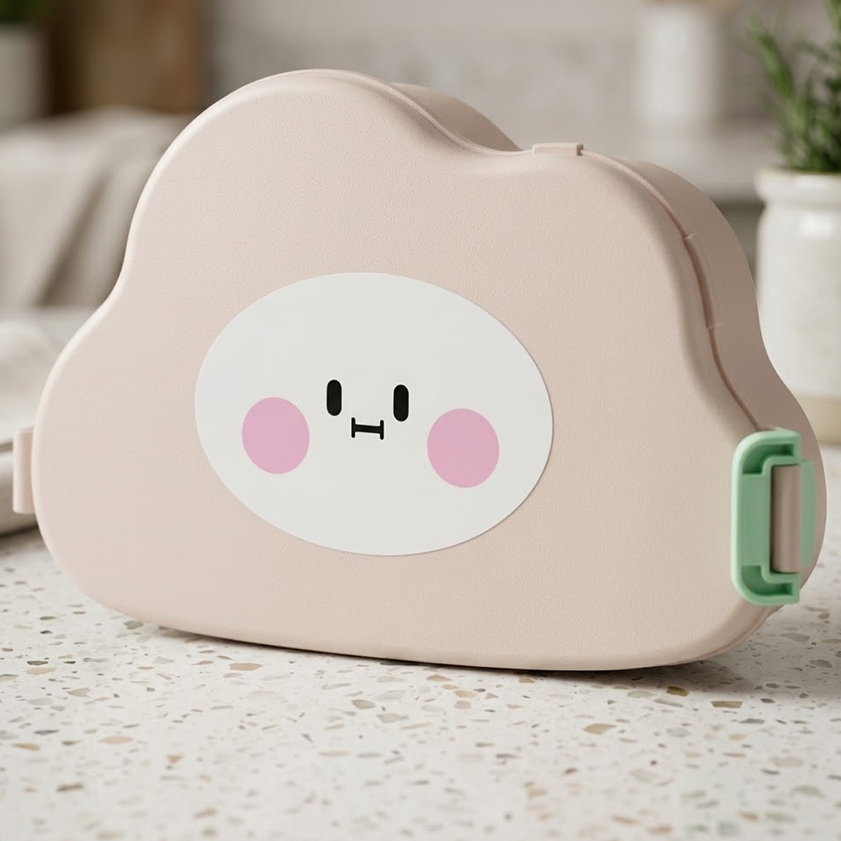 Cloud Shape Plastic Lunch Box Pink