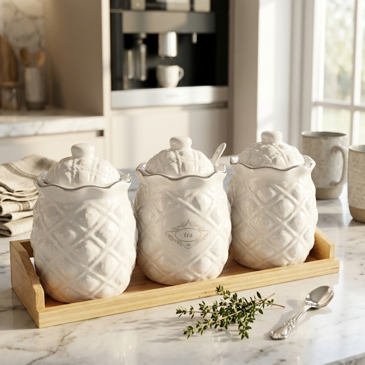 3 Piece Ceramic Spice Jar