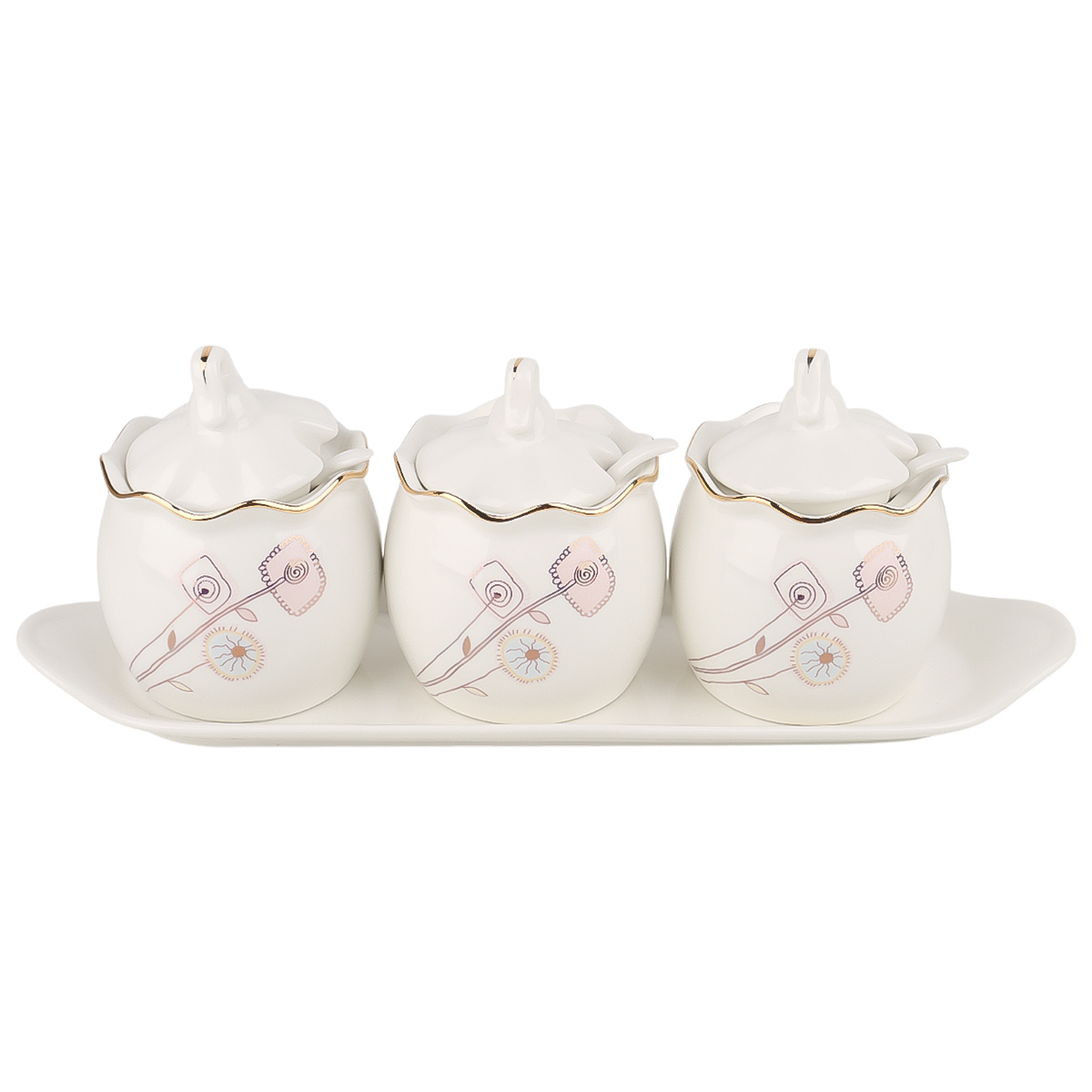 Ceramic 4 Pieces Spice Set