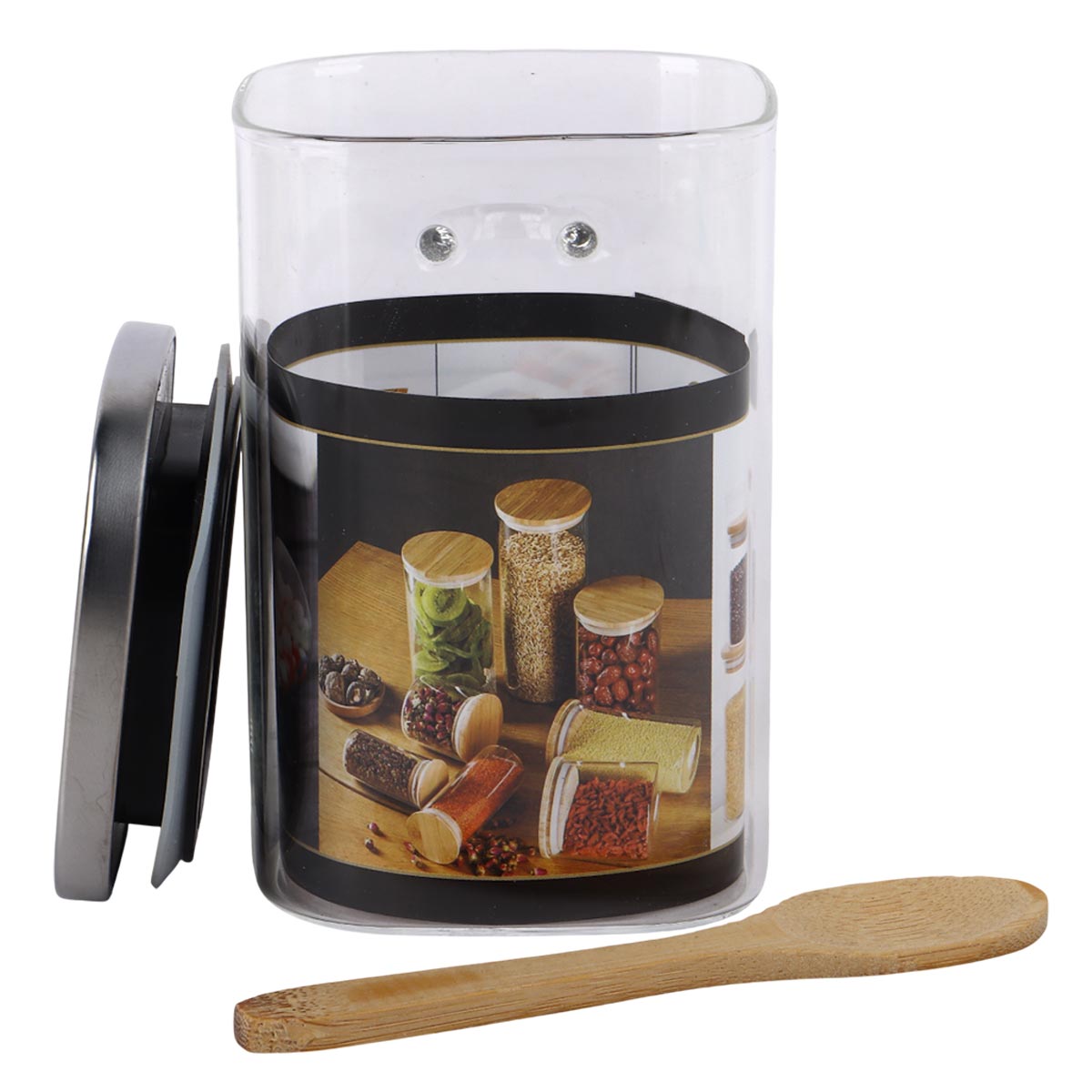 Glass Spice Bottle With Spoon