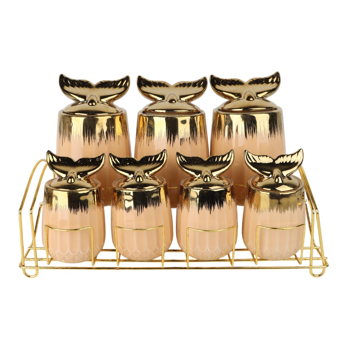 Ceramic Spice Set With Stand 7 Pieces