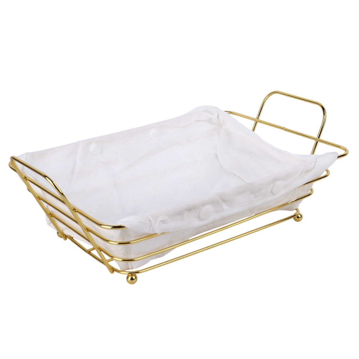 Golden Bread Basket With Cloth
