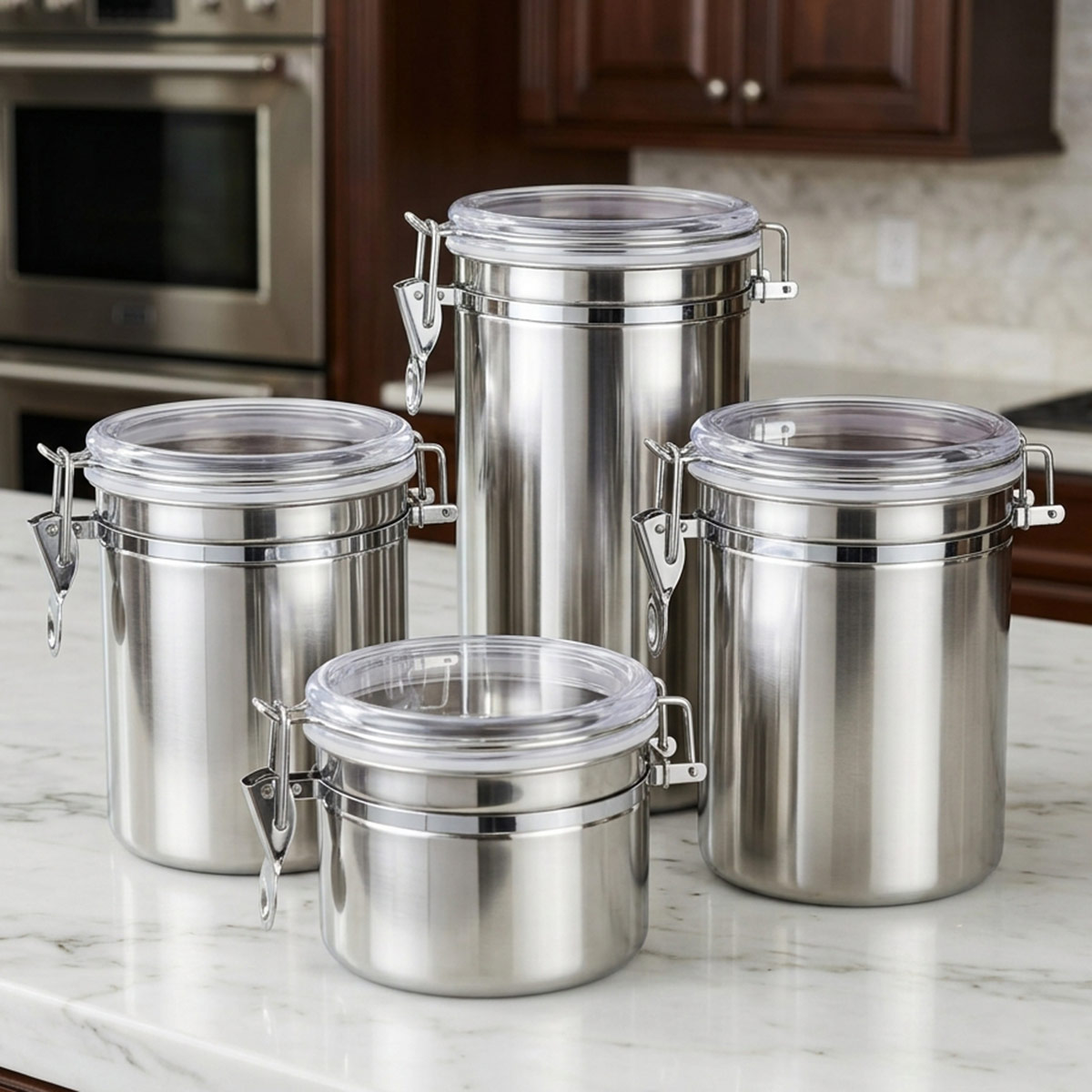 Stainless Steel 4 Pieces Canister
