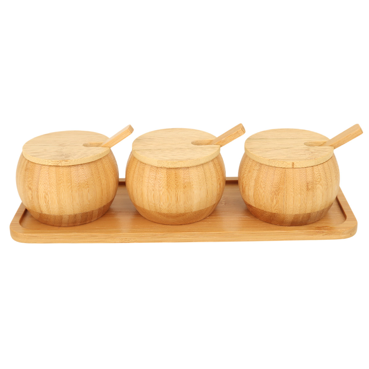 Wooden Single Layer Spice Set 3 pieces