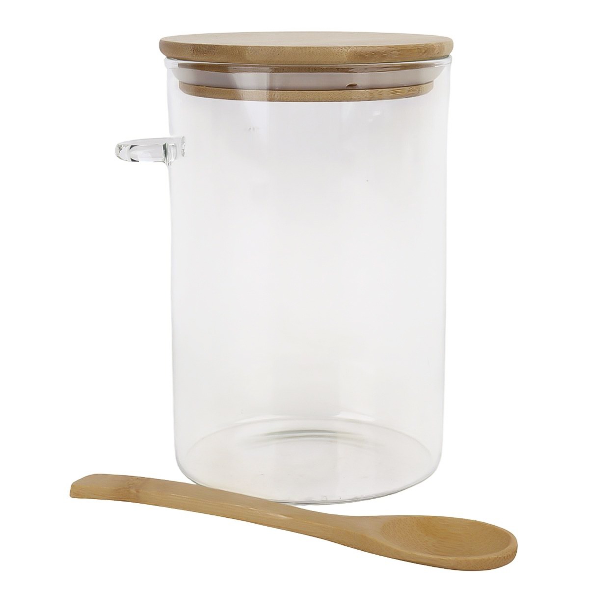 Glass Canister Jar With Lid & Spoon