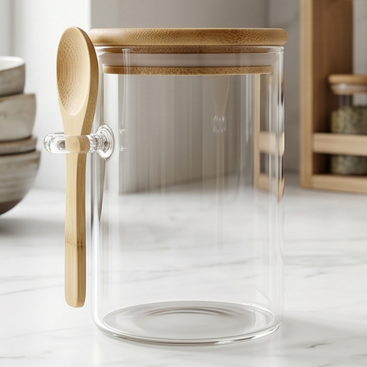 Glass Storage Jar with Spoon