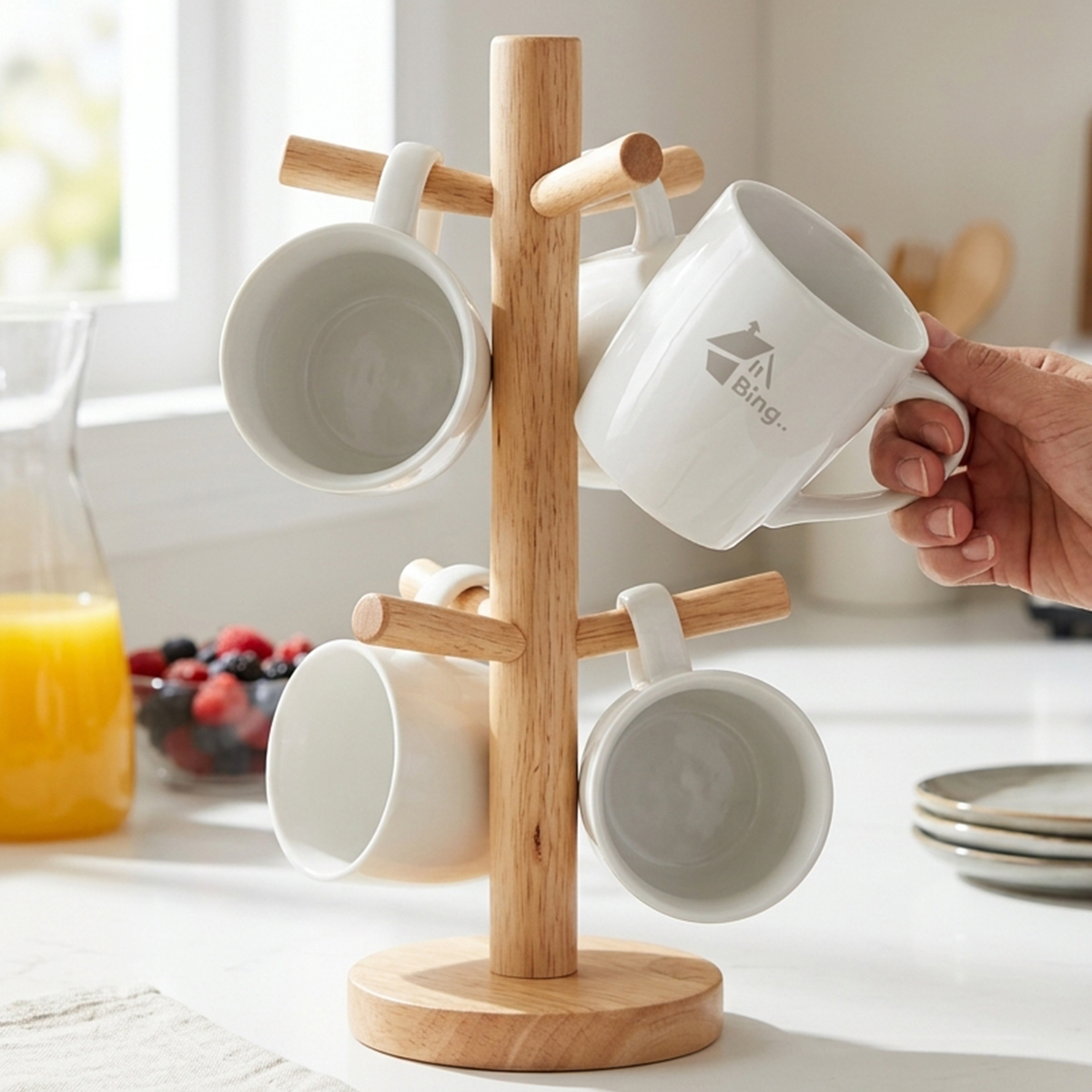 Wooden Mug Holder