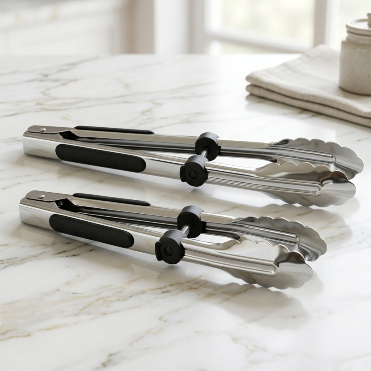 Stainless Steel Kitchen Tongs 2 Pieces