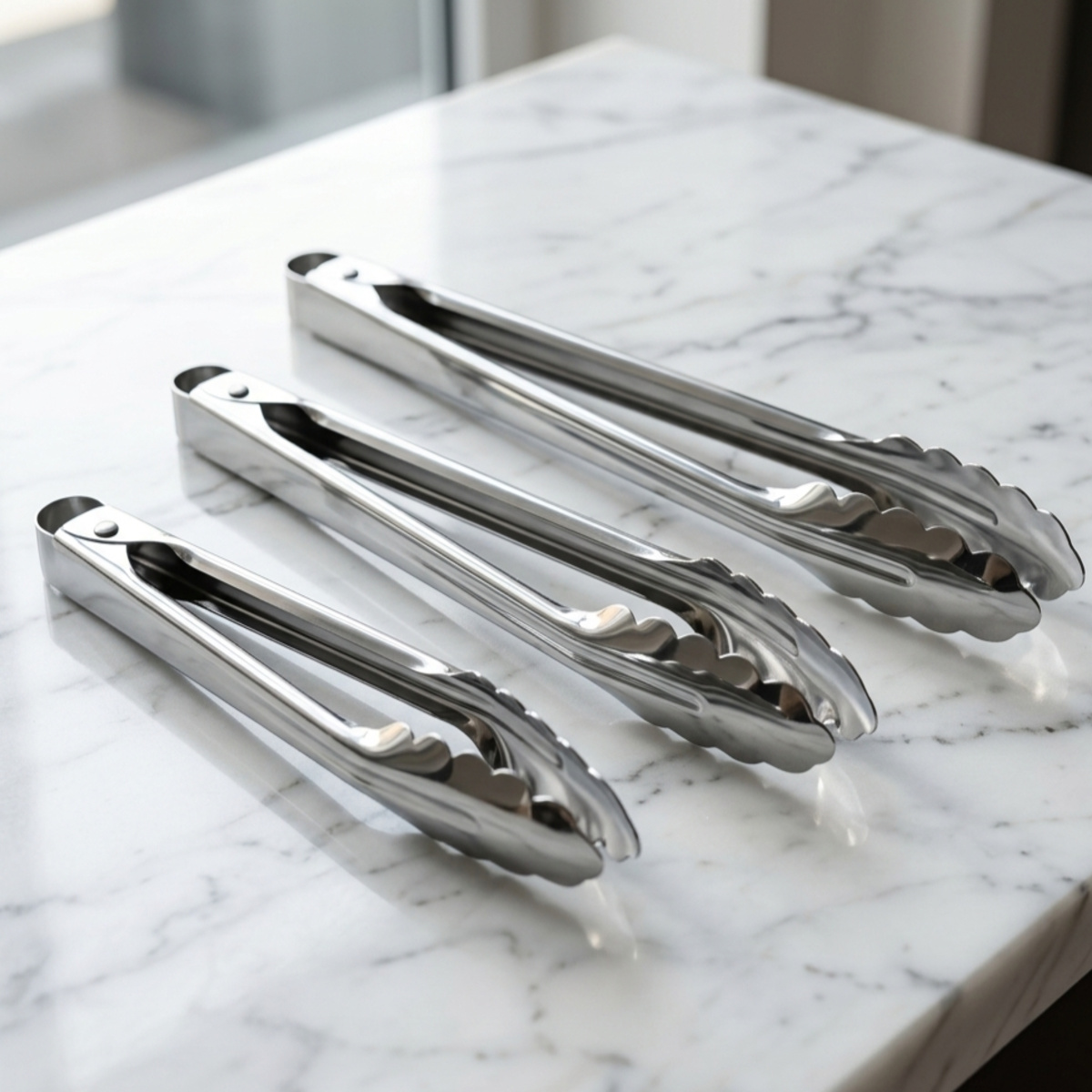 Stainless Steel Tongs Set 3 Pieces