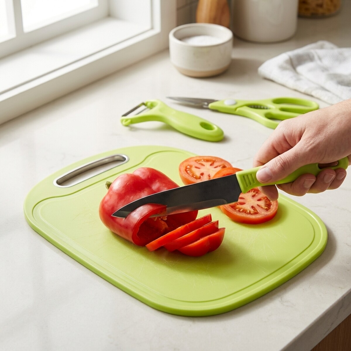 Utility Knife Set With Cutting Board