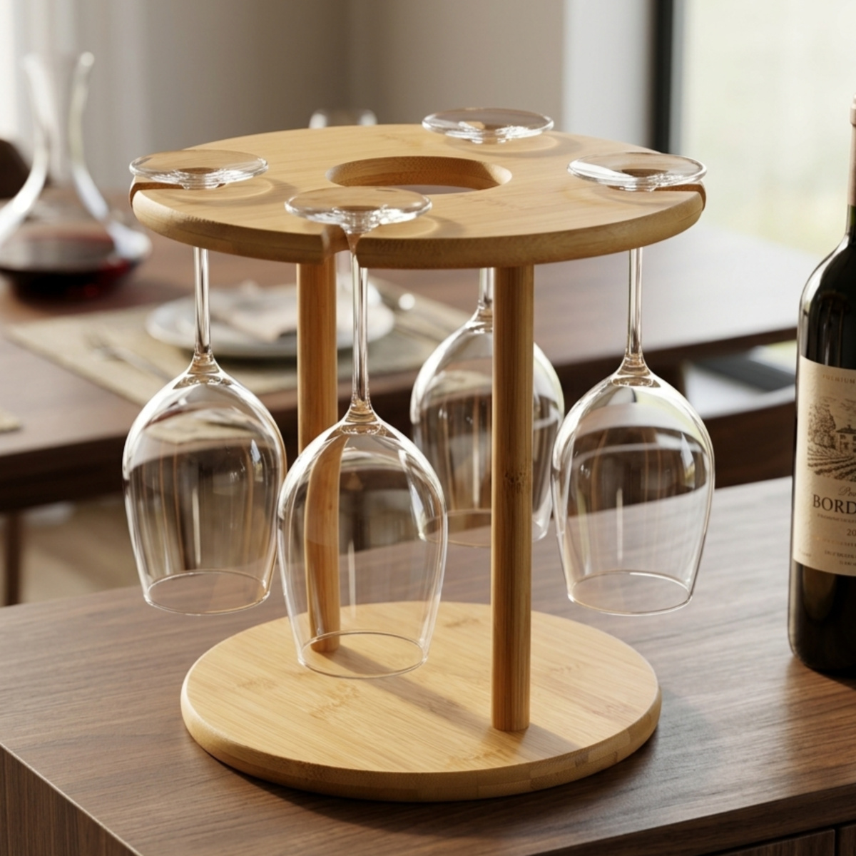 Wooden Wine Glass Holder