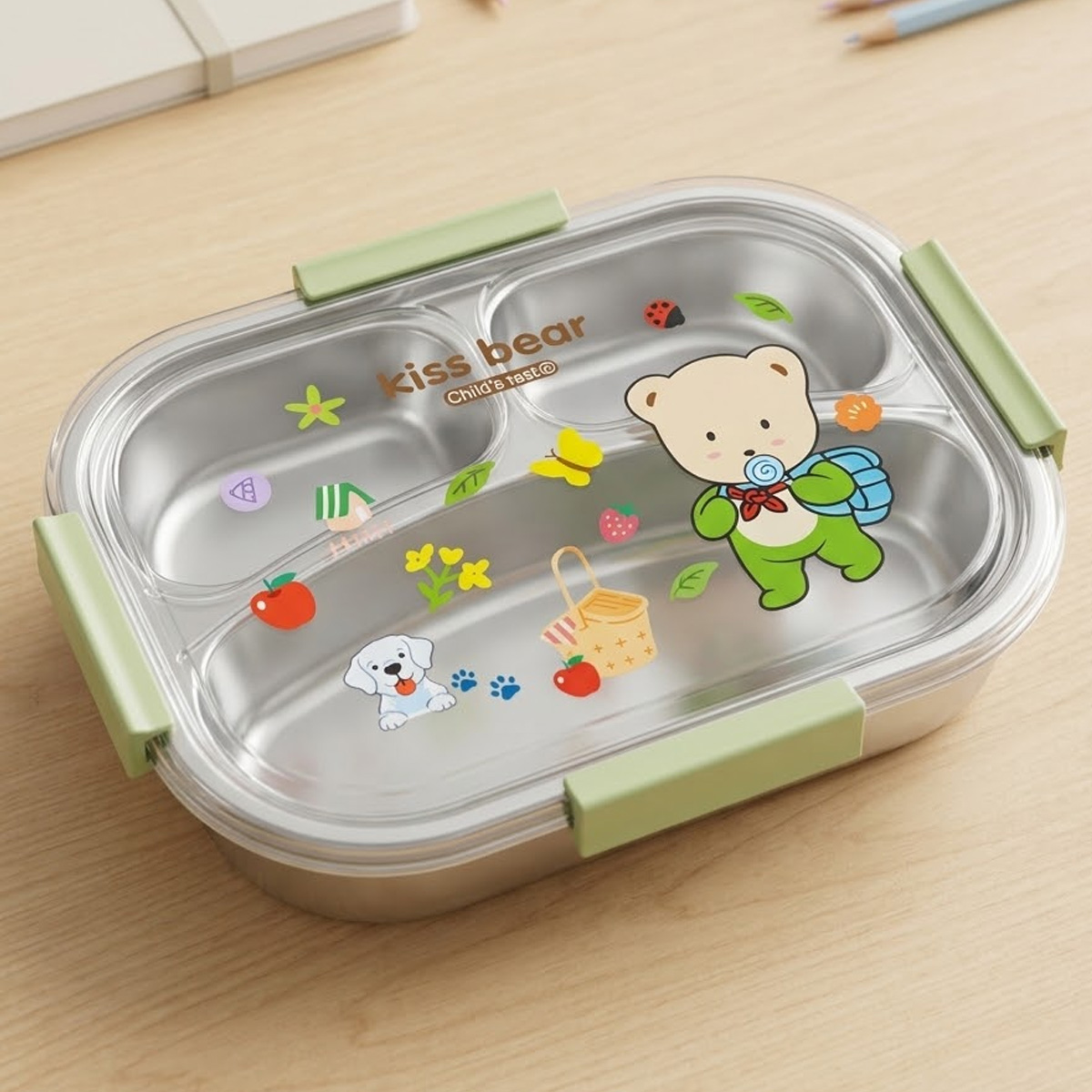 Stainless Steel Lunch Box With Transparent Cover