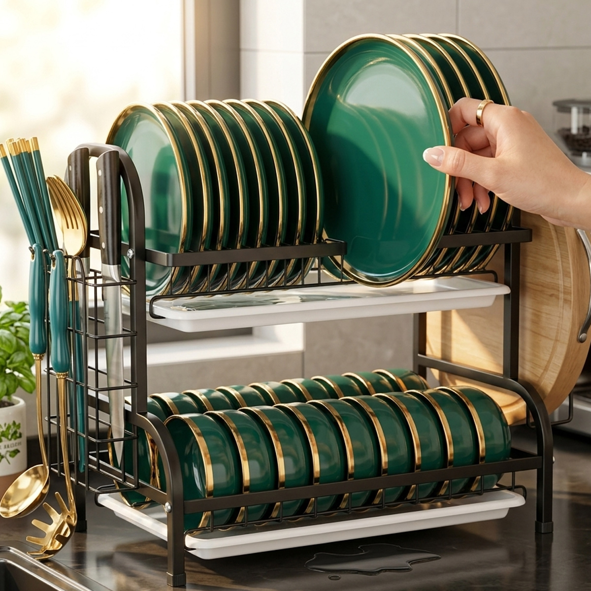 2 Layer Metal Dish Rack