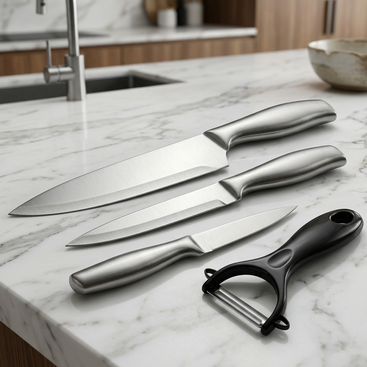 4 Pieces Knife Set Stainless Steel