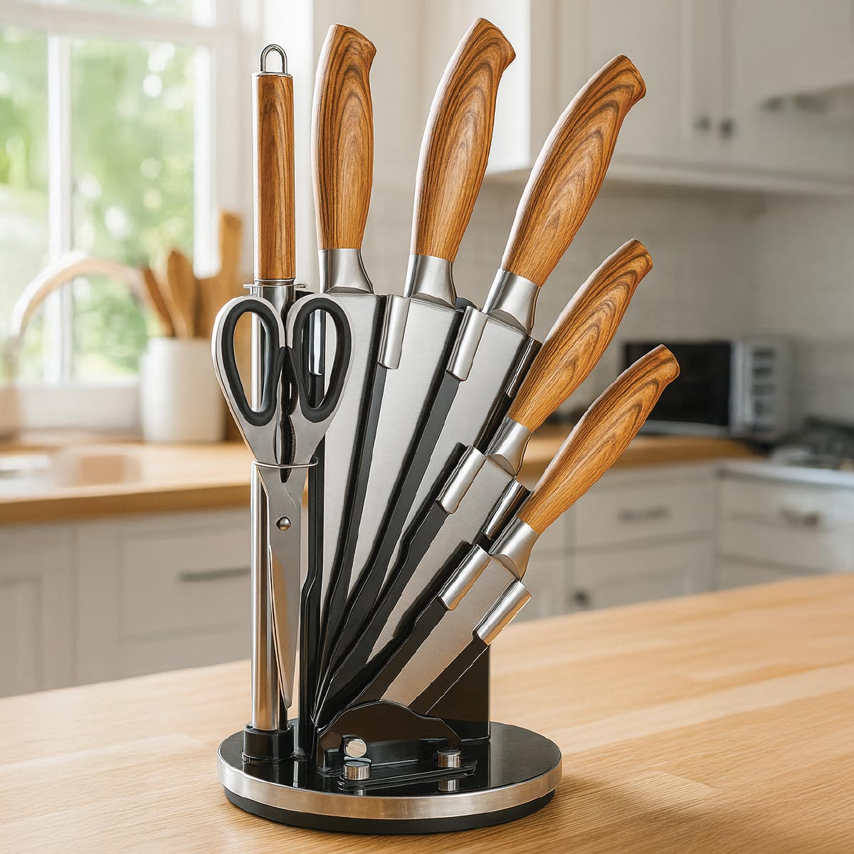 8 Pieces Kitchen Knife Set With Stand