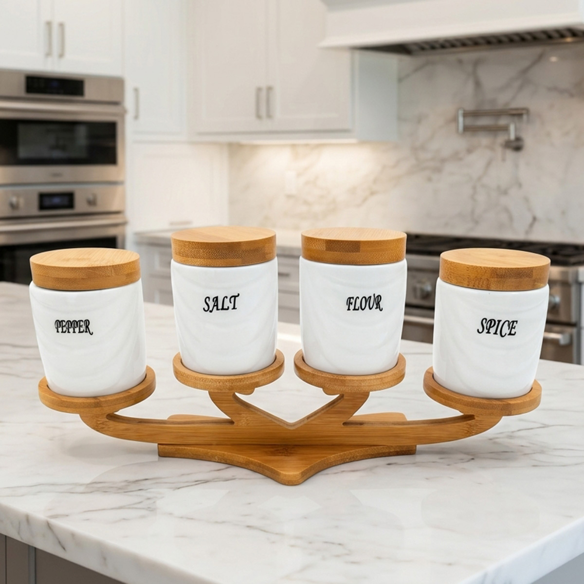 4 Pieces Ceramic Spice Jar Set