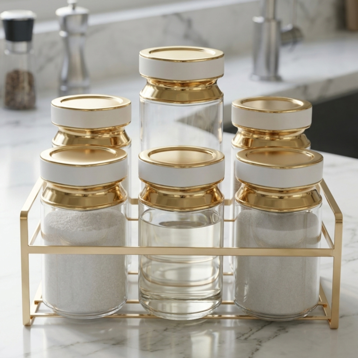 Spice Glass Storage Jars Set 6 Pieces