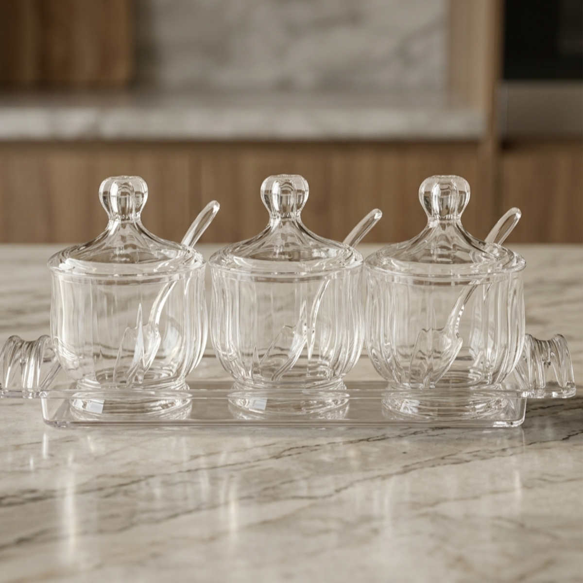 Acrylic Spice Jar Set 3 Pieces