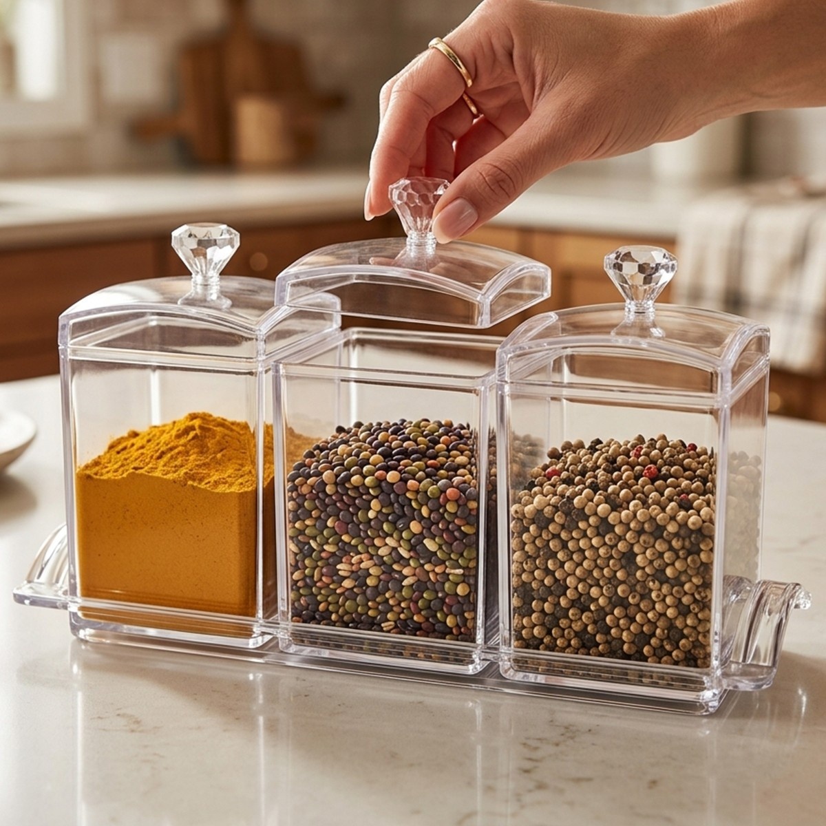 Acrylic Spice Container Set 3 Pieces