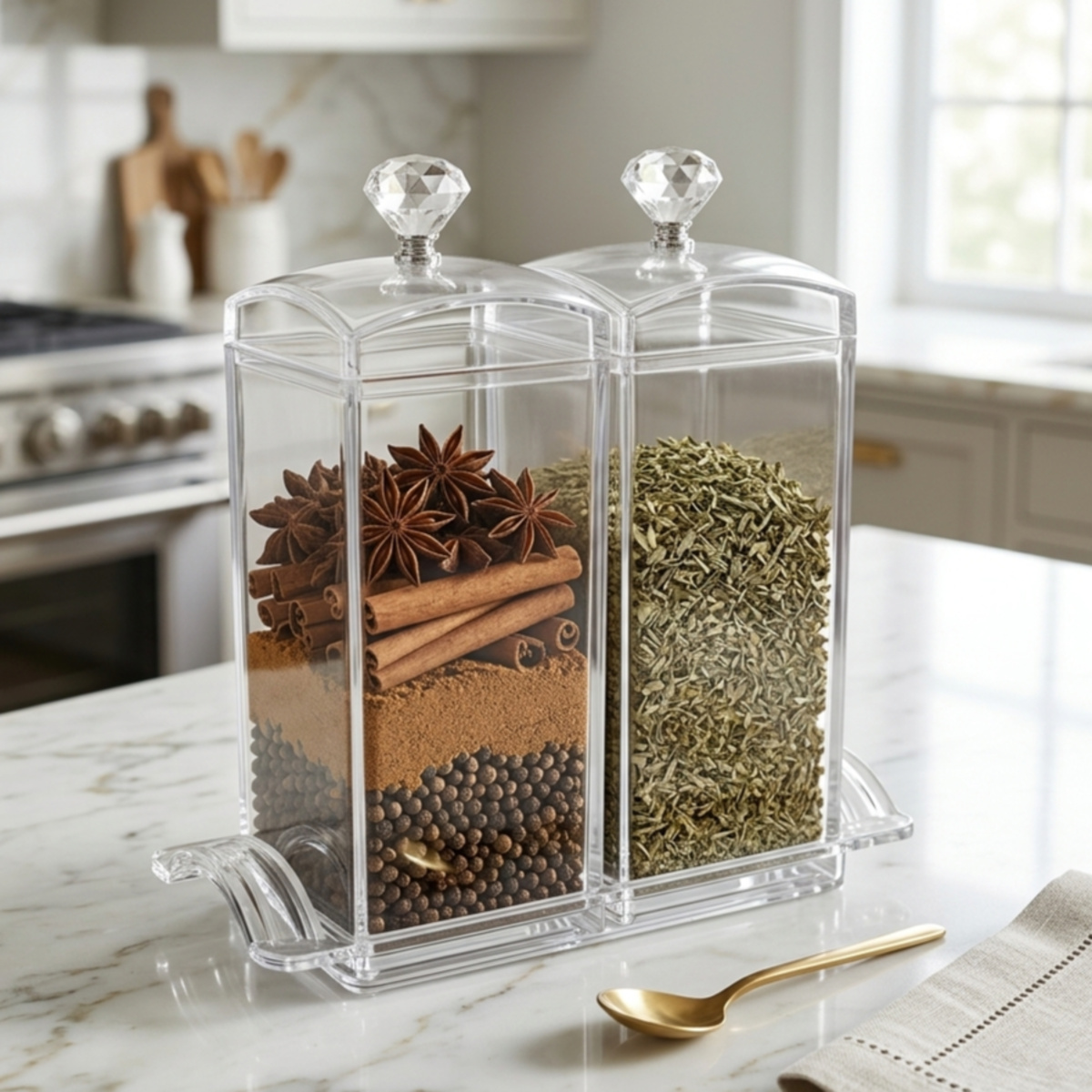 Acrylic Spicy Containers Set 2 Pieces