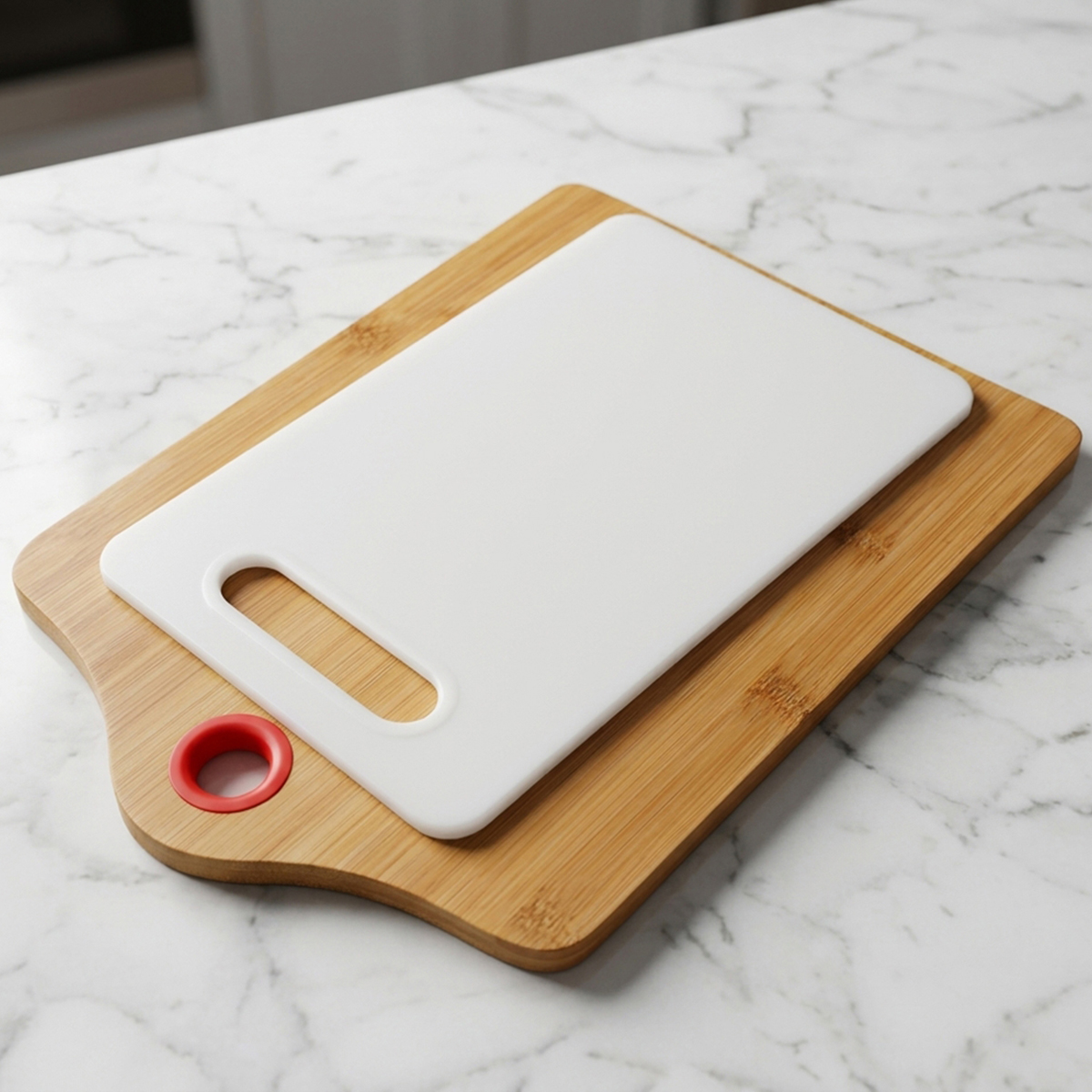 Plastic & Wooden Chopping Board 2 Pieces Set