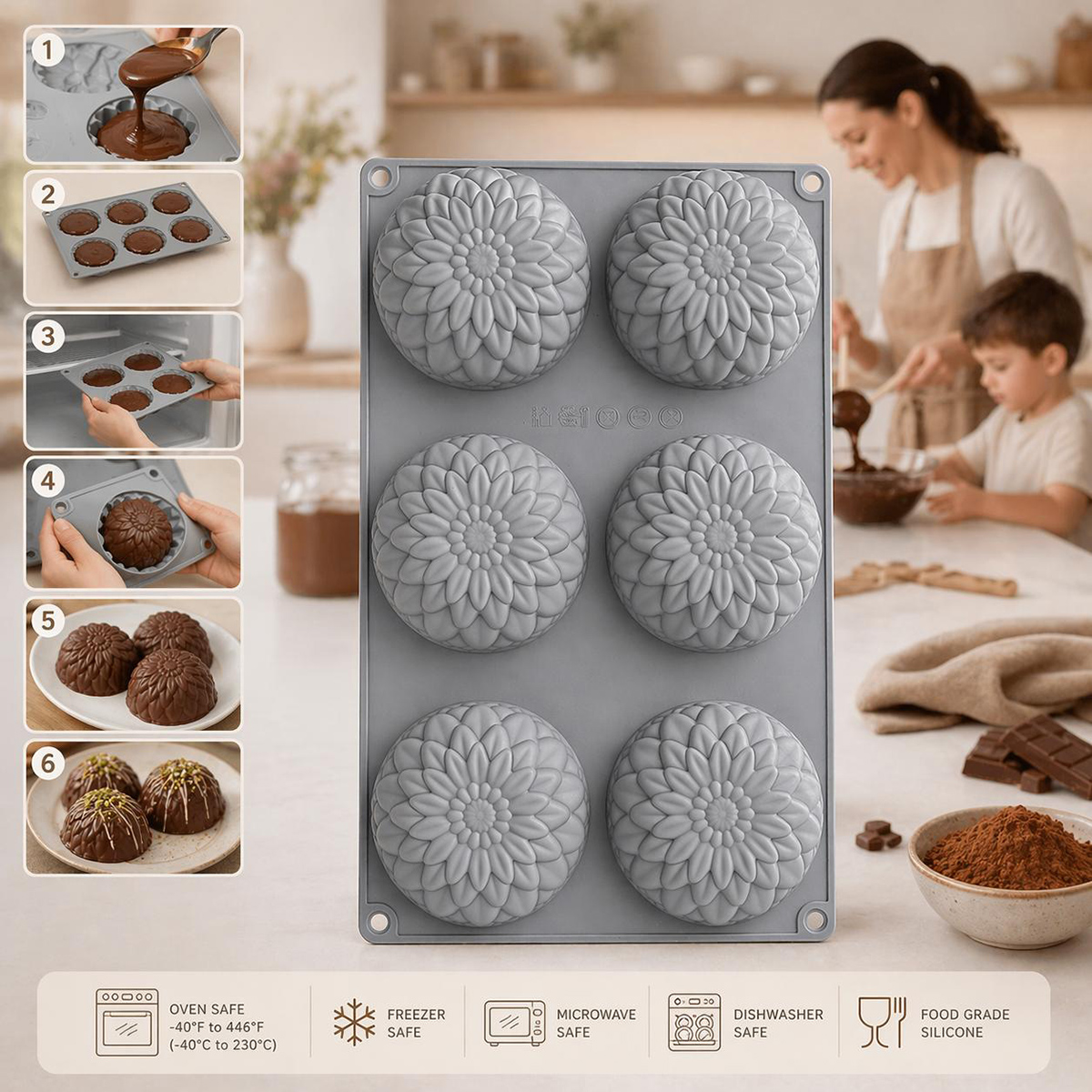 Silicone Muffin Cup Grey